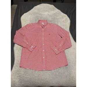 Brooks Brothers Original Polo Shirt Mens Large Red Plaid White Button Shirt
